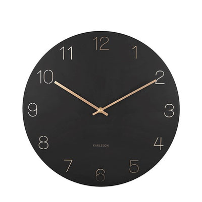 KARLSSON - engraved numbers clock - black - design and modern wall decoration