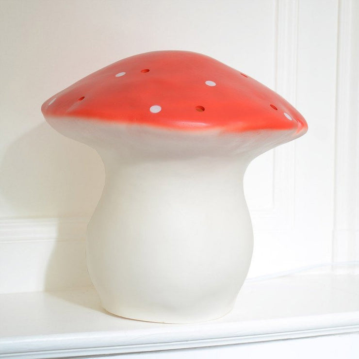 Large red mushroom lamp