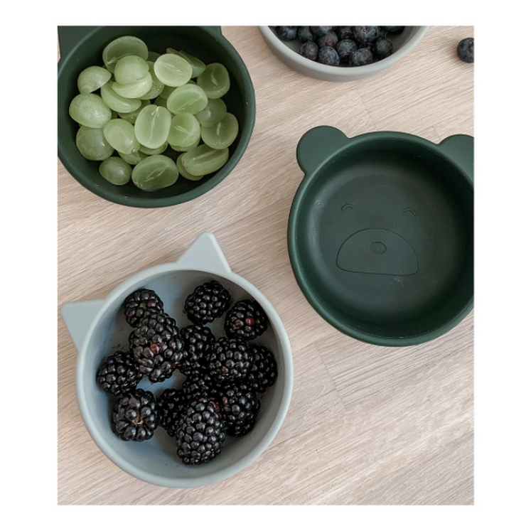 LIEWOOD - Set of 4 green bowls in silicon with animal ears - Scene