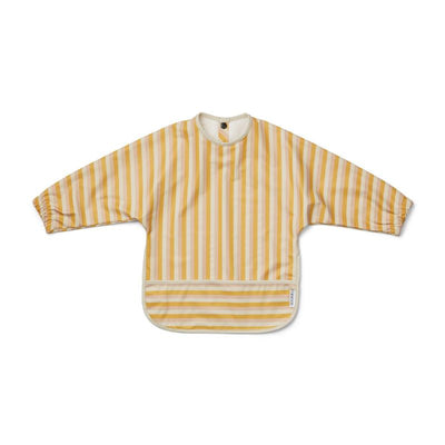 LIEWOOD - Cape bib for baby - yellow stripes - water repellent 