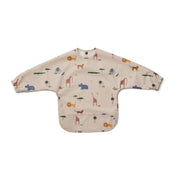 LIEWOOD - cape bib for kids - safari mix - long sleeves and water repellent