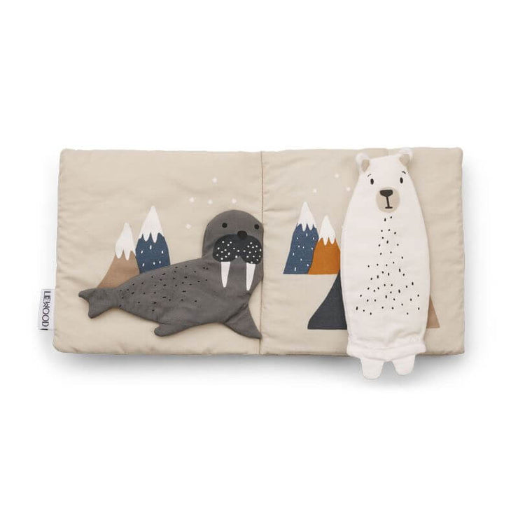 LIEWOOD - Benny fabric book for kids - arctic mix - 100% organic cotton -  resistant and adorable