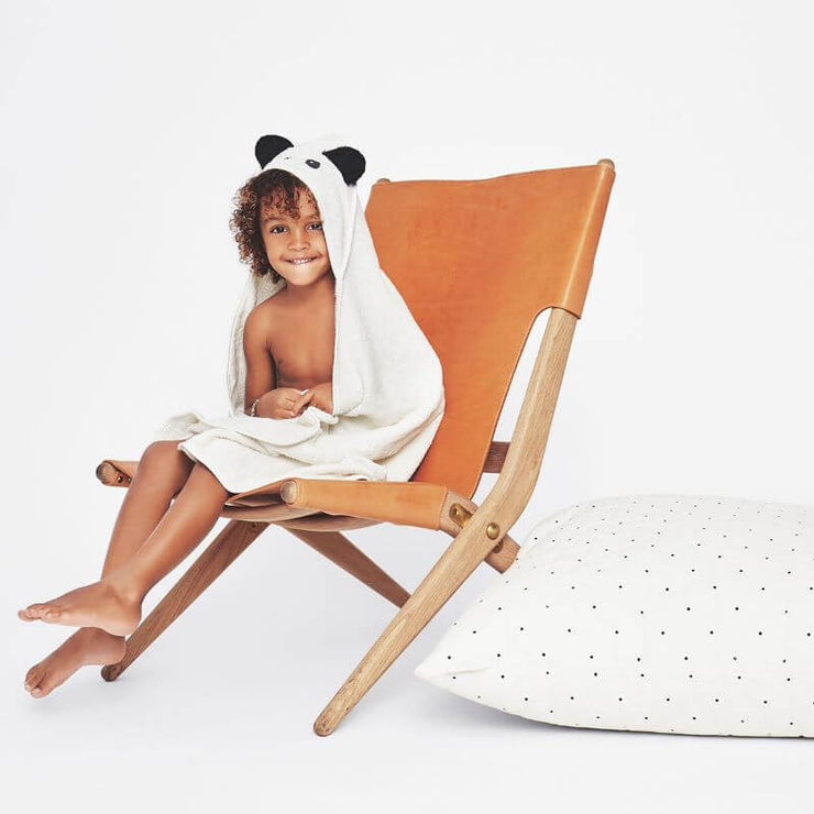 Liewood - cute hooded towel - panda crème de la crème - bath robes for kids - 100% cotton