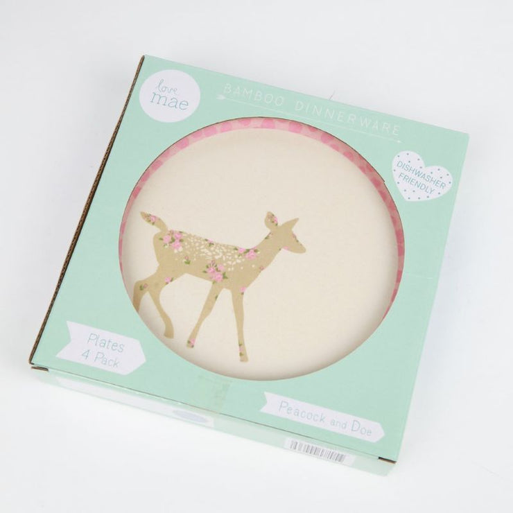 LOVE MAE - set of 4 bamboo plates for kids - peacock & doe - sustainable and resistant 