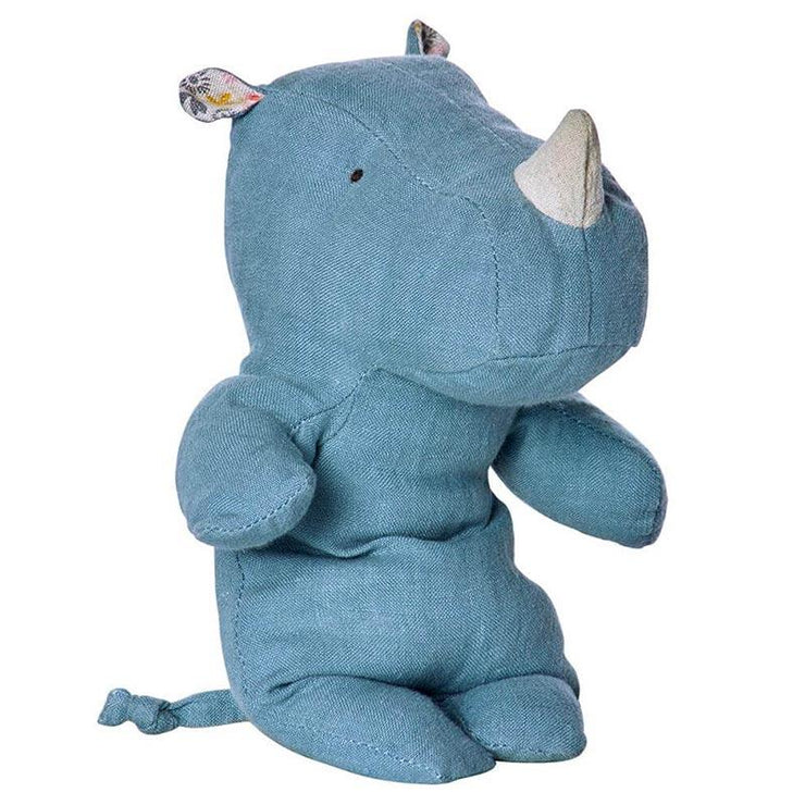MAILEG - Rhino soft toy in linen and cotton - Blue
