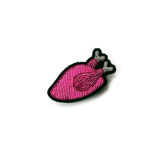 Embroidered brooch - Pink chicken