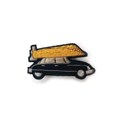 Embroidered brooch - French retro car