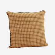Cushion cover "Checked linen" - Dusty orange