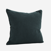 Cushion cover "Checked linen" - Blue