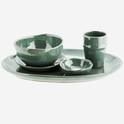MADAM STOLTZ - stoneware small bowl - sea green