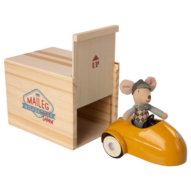 MAILEG - Big brother mouse - yellow garage - cute and vintage toy for kids 