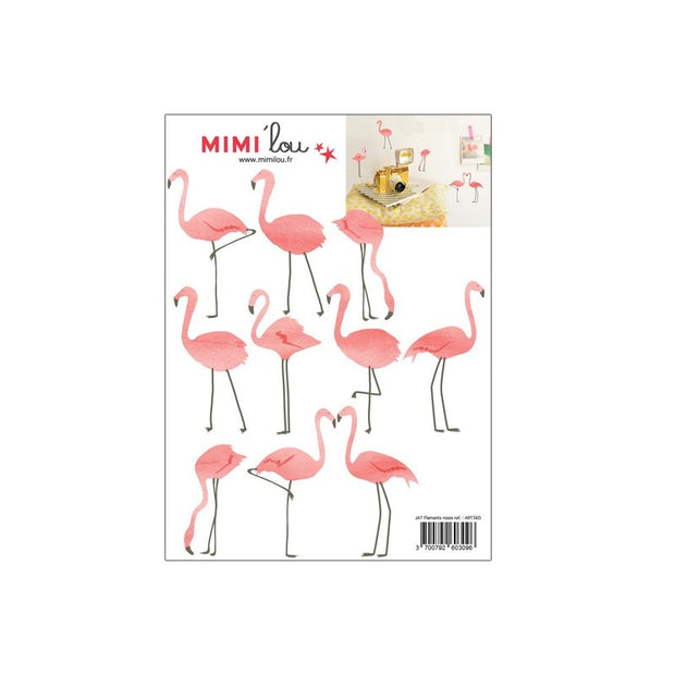 Mimilou - stickers for kids bedroom - just a touch - pink flamingos fun and cute - made in France