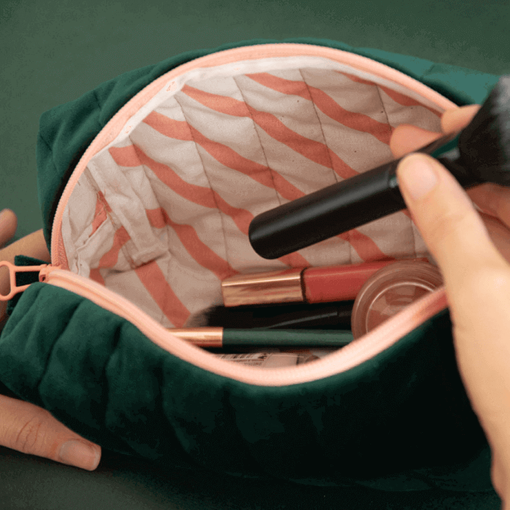 Nobodinoz - Savannah case - jungle green - recycled velvet 100% made in France and Spain