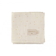 Nobodinoz - Set of 3 cotton swaddles baby love - haiku birds - made in France and Spain