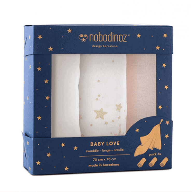 NOBODINOZ - Set of baby swaddles - Made in France and spain