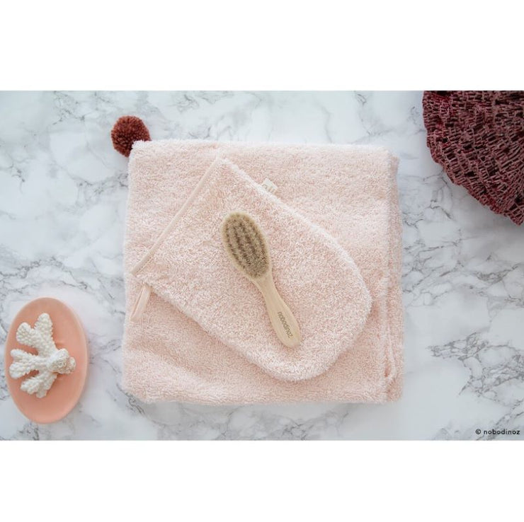 Nobodinoz - Baby bath set - so cute pink - 100% organic cotton - made in France and Spain
