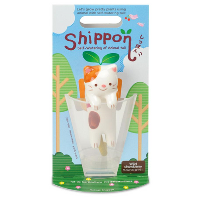 NOTED - Grow your own wild strawberry plant - self-watering cat - cute and fun decorative object 