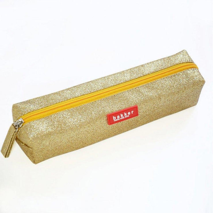 Pencil case Bakker made with love - gold glitter