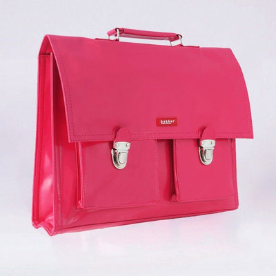 Childrens vinyl school pink satchel