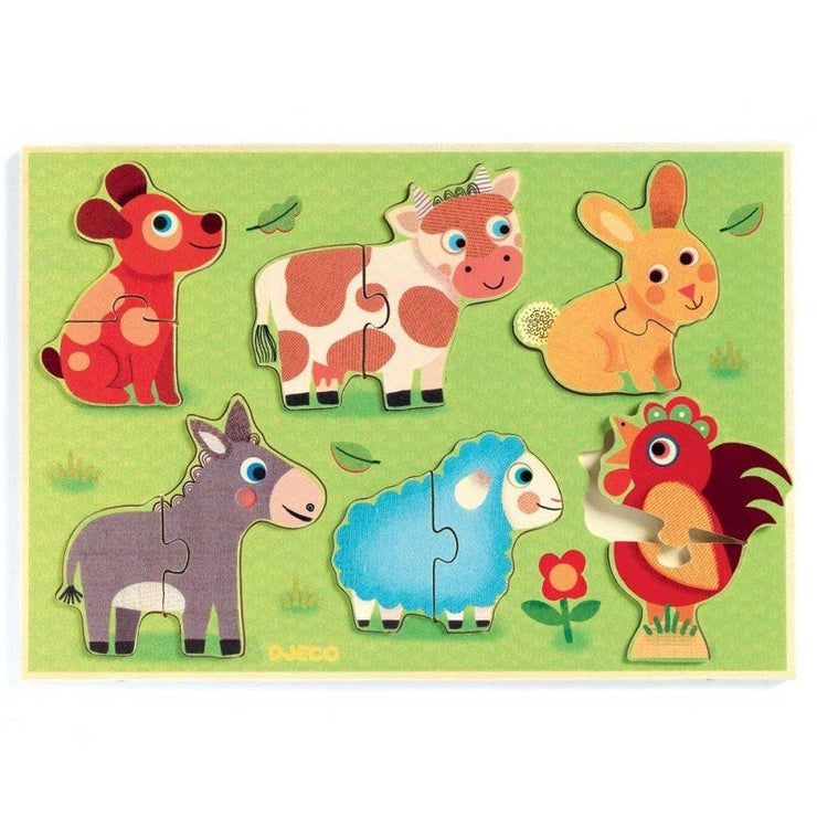 DJECO - Wooden baby puzzle - Coucou Cow