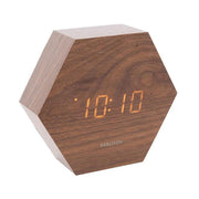 Hexagon alarm clock - Dark wood