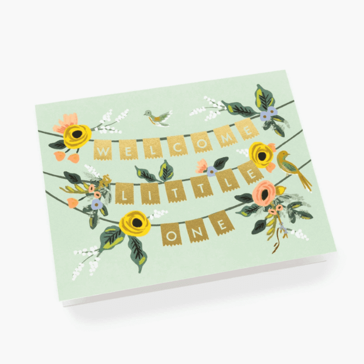Rifle Paper Co - Birth greeting card - Welcome little one garland 
