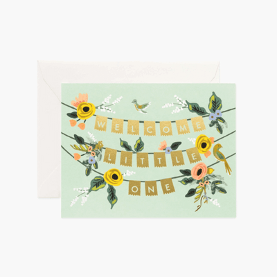 Rifle Paper Co - Birth greeting card - Welcome little one garland 