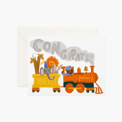 Rifle Paper Co - Birth greeting card - little engine - fun and delicate attention for baby birth