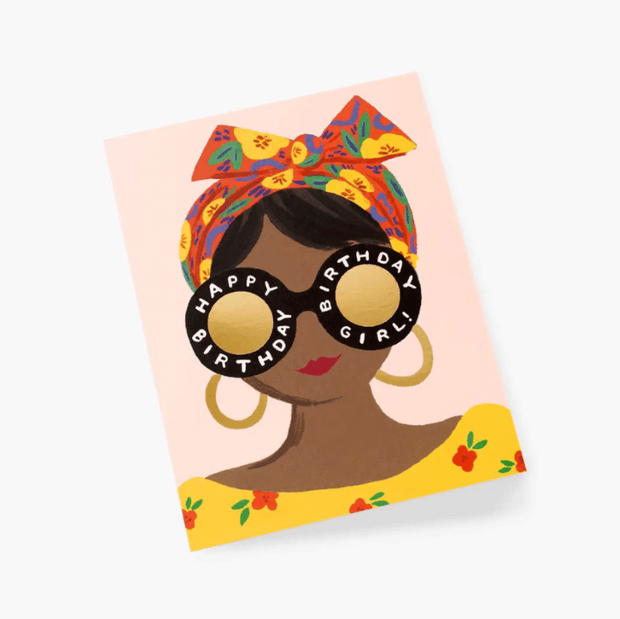 Birthday card - Scarf Girl