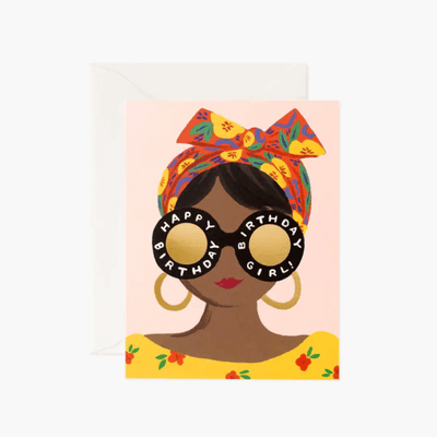 Birthday card - Scarf Girl