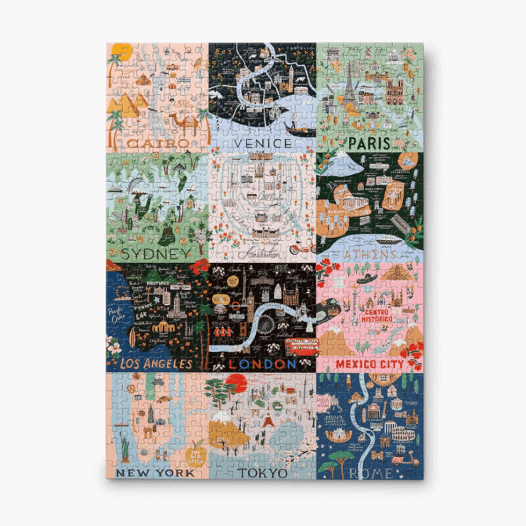 Rifle Paper Co - puzzle 500 pieces - maps - amazing illustrations of cities around the world