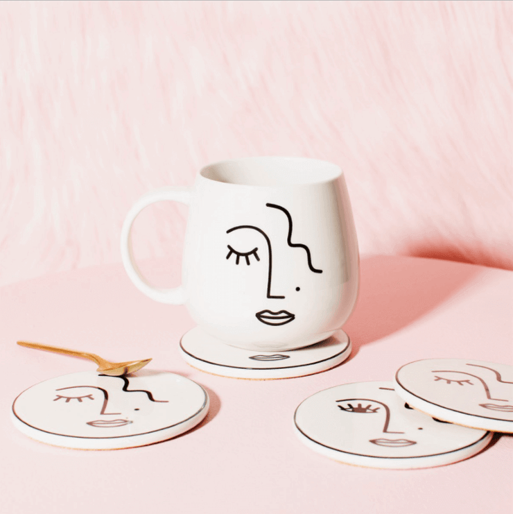 SASS AND BELLE - big mug - abstract face - original and beautiful decoration 