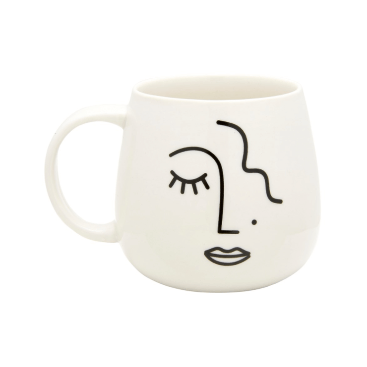 SASS AND BELLE - big mug - abstract face - original and beautiful decoration 