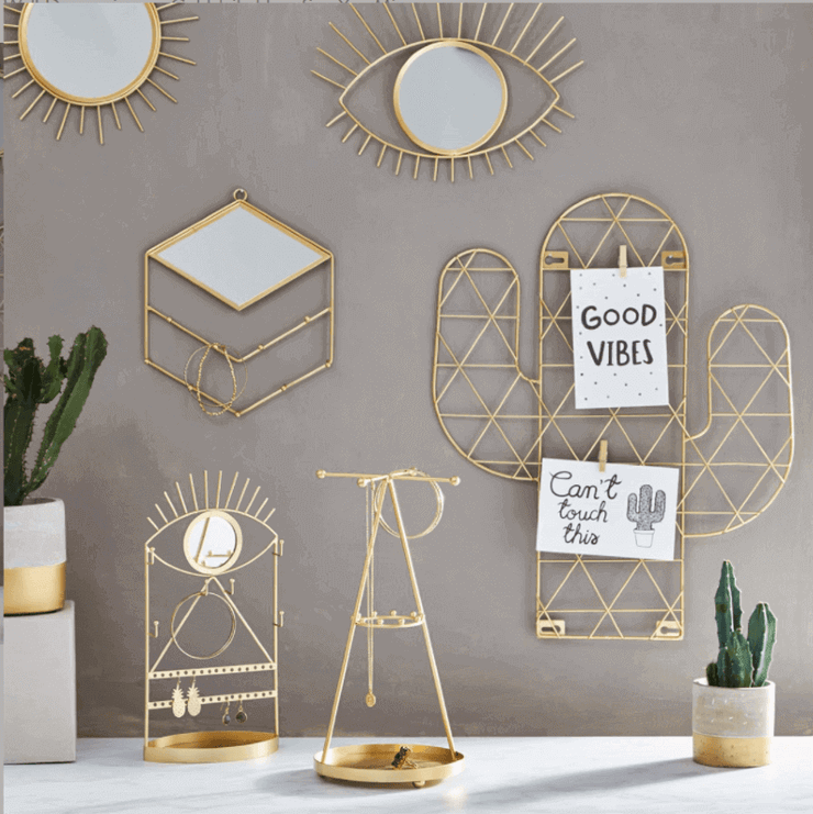 SASS AND BELLE - golden metal wall mirror - eye - beautiful decoration for interior