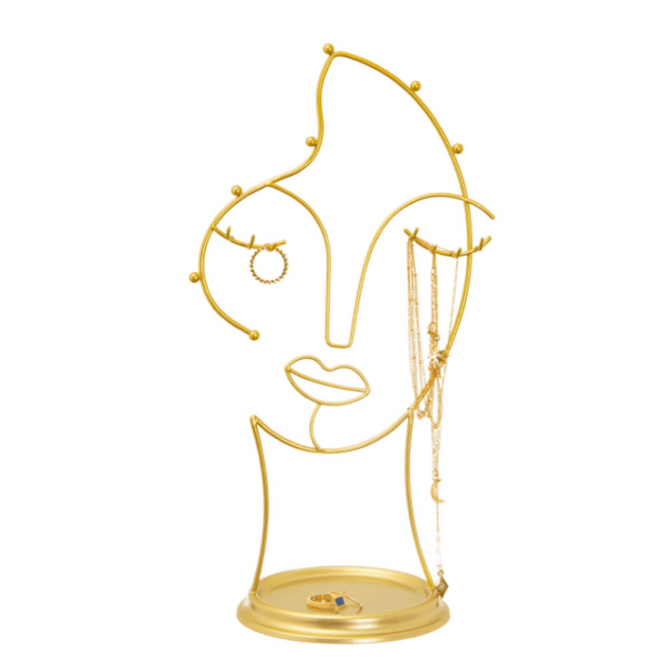 SASS AND BELLE - golden women face jewellery stand - Maya - beautiful and feminine decorative objet