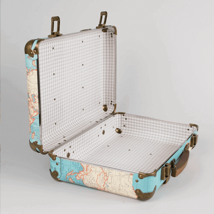 SASS AND BELLE - vintage suitcase - around the world - beautiful storage for kids