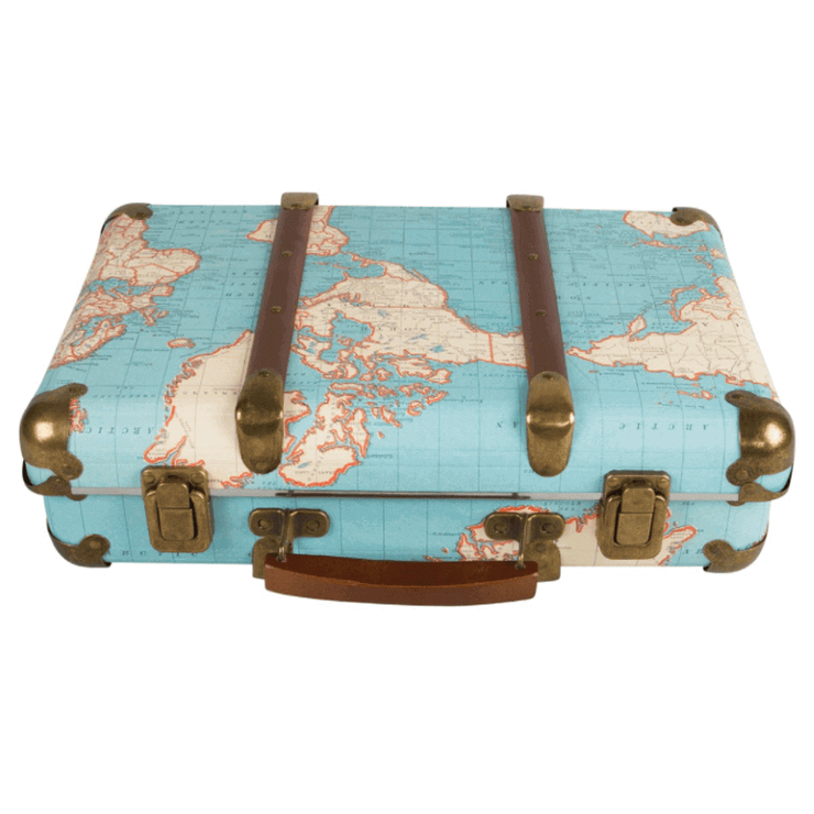 SASS AND BELLE - vintage suitcase - around the world - beautiful storage for kids