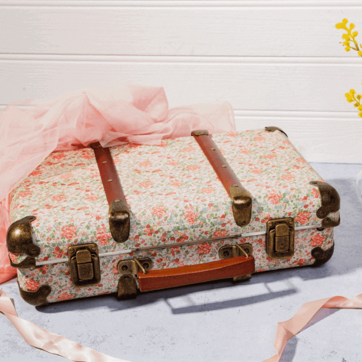 SASS AND BELLE - Vintage suitcase - rose - adorable and original kids storage