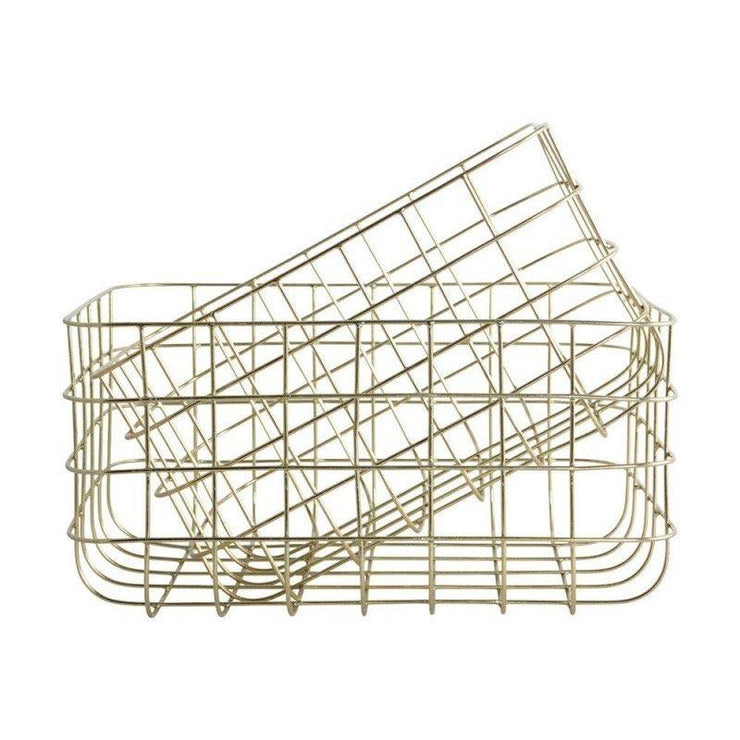 Set of two large golden baskets