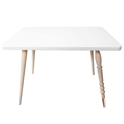 Beech Rectangle Low Table "My Lovely Ballerine" - White