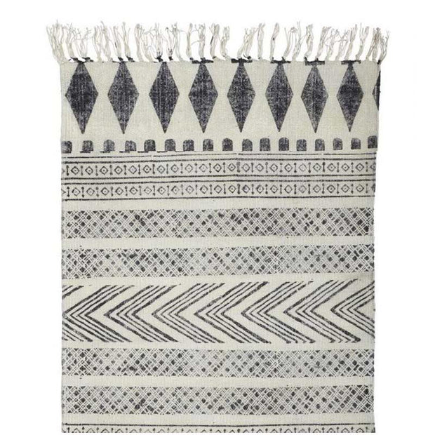 Block rug - Grey and cream