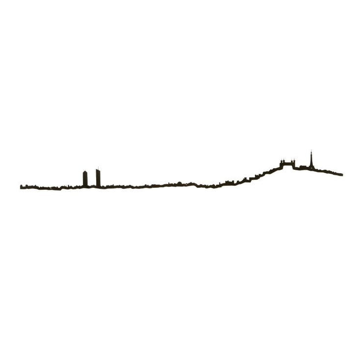THE LINE - city skyline wall decoration - Lyon black