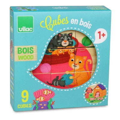 VILAC - Wooden cubes puzzle - Animals