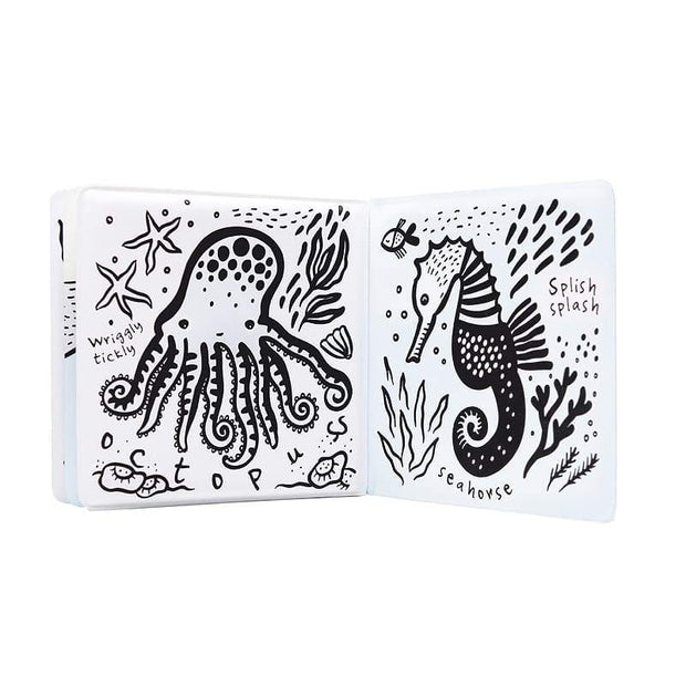 WEE GALLERY - adorable bath book for kids - color me ocean - color changing with water