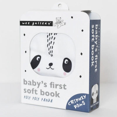 WEE GALLERY - Baby's first soft book - roly poly panda - birth present idea