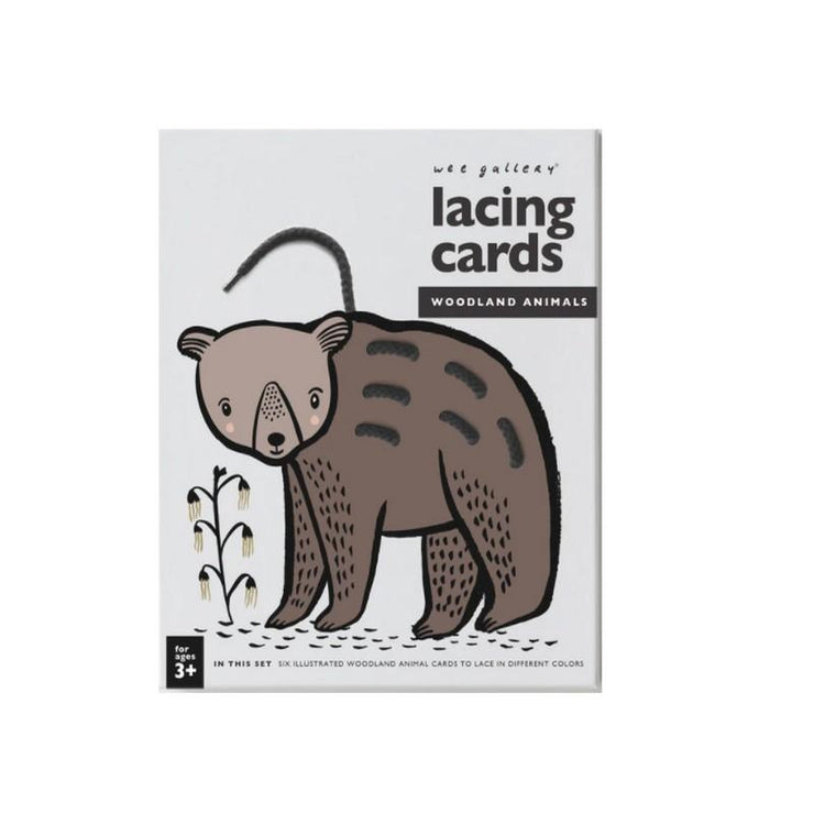 WEE GALLERY - Lacing cards - woodland animals - motor skills development for baby