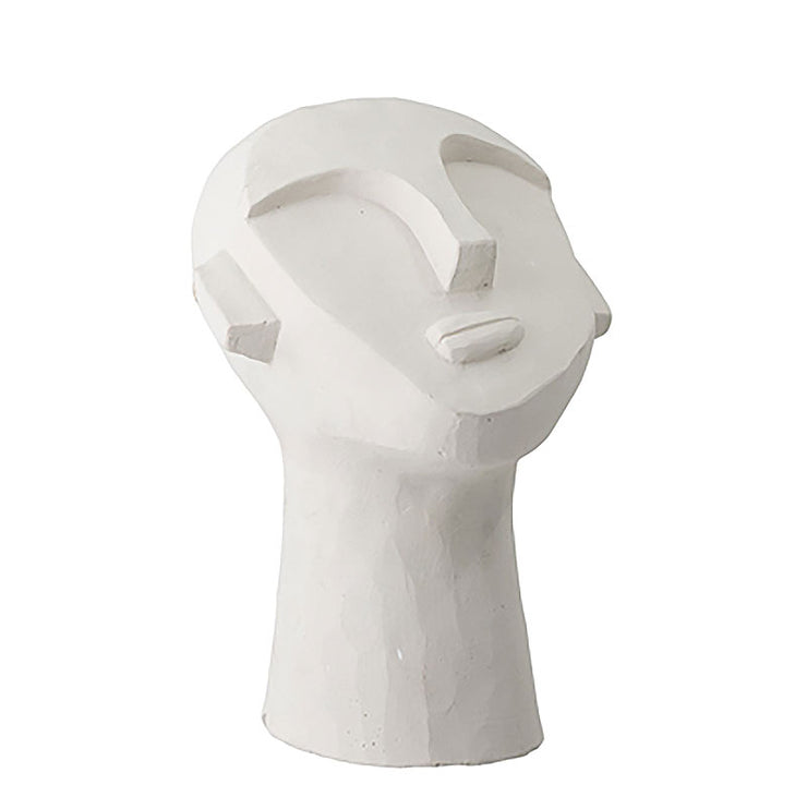 Face statue - White cement