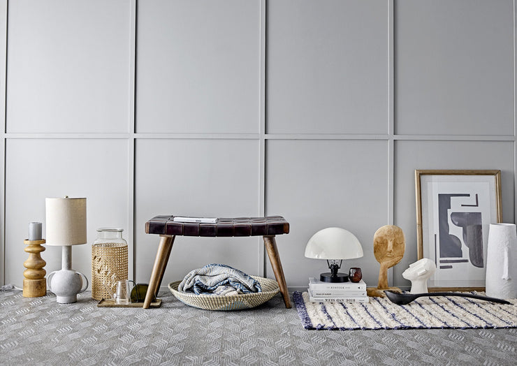 Throw in recycled cotton - Blue and white
