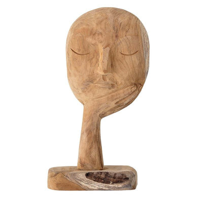 BLOOMINGVILLE - wooden face sculpture - recycled wood - handmade