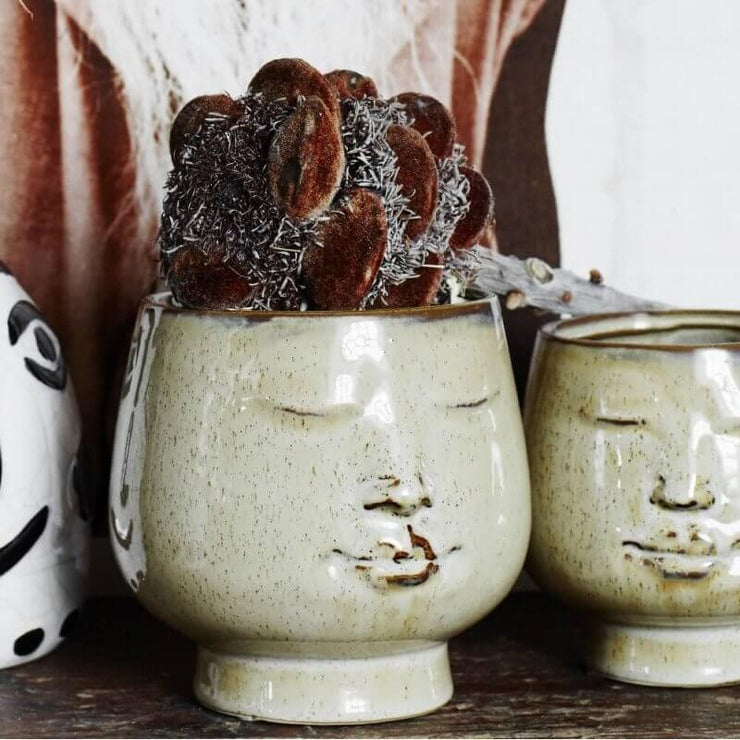 madam stoltz plant pot MADAM STOLTZ - Large flowerpot with zen-inspired face